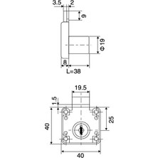 Canex Kare Çekmece Kilidi Uzun 38MM Canex