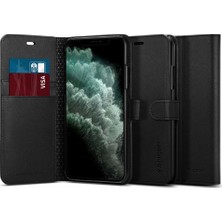 Spigen Apple iPhone 11 Pro Max Kılıf La Manon Wallet S Saffiano Black - 075CS27149