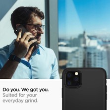 Spigen Apple iPhone 11 Pro Max Kılıf Thin Fit 360 Koruma Black (Cam Ekran Koruyuculu) - 075CS27150