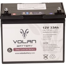 Volan Battery 12 Volt 33 Ah (Amper) Engelli Aracı Aküsü (Ücretsiz Kargo)