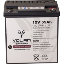 Volan Battery 12 Volt 55 Ah (Amper) Engelli Aracı Aküsü (Ücretsiz Kargo)