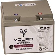 Volan Battery 12 Volt 28 Ah (Amper) Engelli Aracı Aküsü (Ücretsiz Kargo)