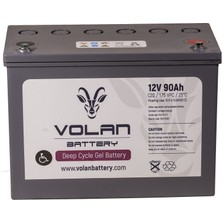 Volan Battery 12 Volt 90 Ah (Amper) Engelli Aracı Aküsü (Ücretsiz Kargo)