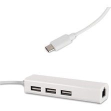 Hadron Type-C USB 3.1 To USB 2.0 3 Port Hub + Gigabit Ethernet Adapter