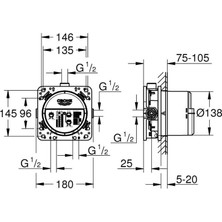 Grohe Rapido Smartbox İç Gövde Universal Giriş Kutusu, 1/2 - 35600000