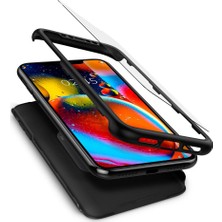 Spigen Apple iPhone 11 Kılıf Thin Fit 360 Koruma Black (Cam Ekran Koruyuculu) - 076CS27071