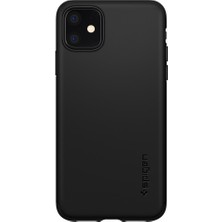 Spigen Apple iPhone 11 Kılıf Thin Fit 360 Koruma Black (Cam Ekran Koruyuculu) - 076CS27071