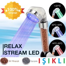 Relax Stream LED Işıklı %50 Su Tasarruflu Duş Başlığı Kokulu ve Arıtmalı Duş Başlığı