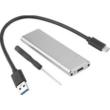 Alfais 4357 M.2 Sata SSD Ngff To Type C USB 3.0 B-Key Mini HDD Çevirici Adaptör Harici Harddisk Kutusu