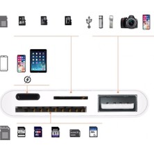Alfais 4333 Apple Lightning To USB Lightning Micro Sd Tf Kart Okuyucu Çevirici Dönüştürücü Adaptör