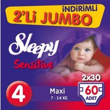 Sleepy Sensitive Bebek Bezi Ikili Jumbo Paket 4 Maxi 60 Adet