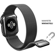 Schulzz SCHZ38BL Apple Watch Uyumlu Seri 2 3 4 - 38-40 mm Spor Loop Dokuma Kordon - Siyah