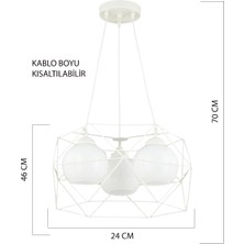 Taşcan Aydınlatma Bondy 3'lü Beyaz Sarkıt Avize