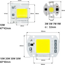 Parkson Power 50W 220V Projektör Cob LED Çip - Sarı Işık