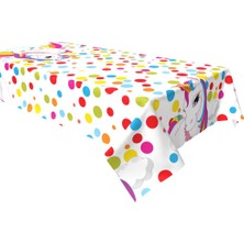 Kikajoy Unicorn Rainbow Plastik Masa Örtüsü 120 x 180 cm