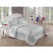 Örtüm Clara Mavi Çift Kişilik Kapitone Yatak Örtüsü