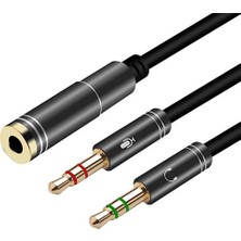 PSGT Kulaklık Mikrofon Ayırıcı Y Kablo 3.5 mm Dişi To 2 x 3.5 mm Erkek