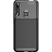 Microcase Huawei Y9 Prime 2019 Maxy Serisi Carbon Fiber Silikon Kılıf - Siyah