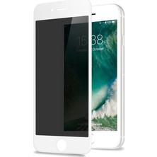 Microcase iPhone 6 - 6S Privacy Gizlilik Filtreli Tam Kaplayan Tempered Cam - Beyaz