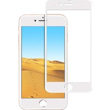 Microcase iPhone 7 Plus Tam Kaplayan Çerçeveli Tempered Ekran Koruyucu - Mat Beyaz