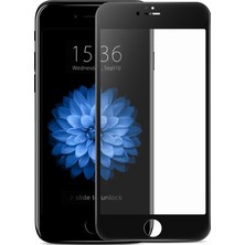 Microcase iPhone 8 Plus Tam Kaplayan Çerçeveli Tempered Ekran Koruyucu - Mat Siyah
