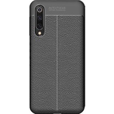 Microcase Xiaomi Mi 9 Explorer Leather Serisi TPU Silikon Kılıf - Siyah