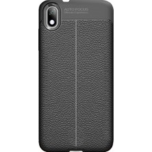 Microcase Xiaomi Redmi 7A Leather Serisi TPU Silikon Kılıf - Siyah