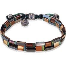 Vaoov Hematit Taşlı Gümüş Bileklik