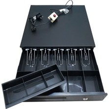 Saypos Düğmeli Büyük Para Çekmecesi Buton ve Adaptör  5 Kağıt 5 Madeni Para Bölmeli Yazarkasa Altı