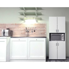 Yakos Mobilya 4 Kapaklı Ortası Bölmeli Çok Amaçlı Dolap