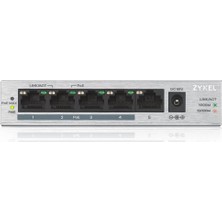ZyXEL GS1005-HP, 5 Port Gigabit PoE+ 4 x PoE, 60 Watt Masaüstü Switch