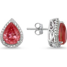 Altınsepeti Gümüş Yakut Renk Damla Taşlı Anturaj Küpe G105KP