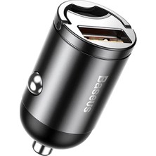 Baseus VCHX-A0G Tiny Star Mini USB Port 30W Hızlı Araç Şarj Cihazı Siyah