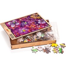 King Of Puzzle Mor Menekşeler Ahşap Puzzle 108 Parça (BC05-C)