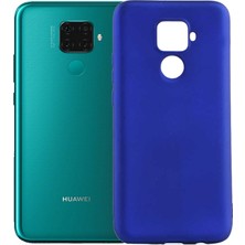 Case 4U Huawei Mate 30 Lite Kılıf Klasik Mat Renkli Yumuşak Premier Silikon Saks Mavi