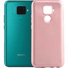 Case 4U Huawei Mate 30 Lite Kılıf Klasik Mat Renkli Yumuşak Premier Silikon Rose Gold