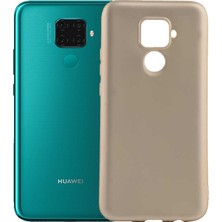 Case 4U Huawei Mate 30 Lite Kılıf Klasik Mat Renkli Yumuşak Premier Silikon Altın