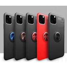 Case 4U Apple iPhone 11 Pro Max Kılıf Autofocus Shockprof Ravel Yüzüklü Standlı Slikon Kapak Siyah Mavi