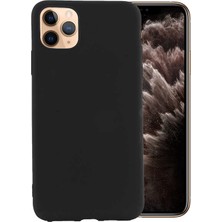 Case 4U Apple iPhone 11 Pro Max Kılıf Klasik Mat Renkli Yumuşak Premier Silikon Siyah