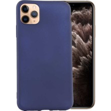 Case 4U Apple iPhone 11 Pro Max Kılıf Klasik Mat Renkli Yumuşak Premier Silikon Lacivert