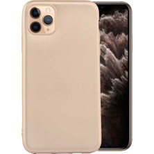 Case 4U Apple iPhone 11 Pro Max Kılıf Klasik Mat Renkli Yumuşak Premier Silikon Altın