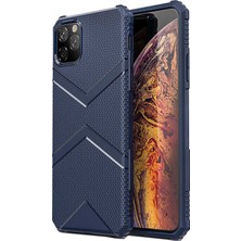 Case 4U Apple iPhone 11 Pro Max Kılıf Darbeye Dayanıklı Kenar Silikon Arka Kapak Hank Lacivert