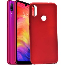 Case 4U Xiaomi Redmi Note 7 Kılıf Klasik Mat Renkli Yumuşak Premier Silikon Kırmızı