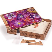 King Of Puzzle Mor Menekşeler (Sürpriz Parçalı) Ahşap Puzzle 1000 Parça (BC09-M)