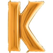 Cakes&Party Cakes & Party K Harfi Altın (Gold) Rengi Folyo Balon 40 Inc 100 cm