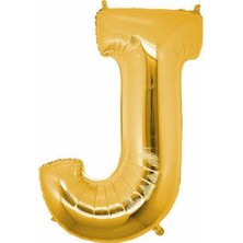Cakes&Party Cakes & Party J Harfi Altın (Gold) Rengi Folyo Balon 40 Inc 100 cm