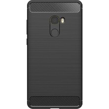 Microcase Xiaomi Mi Mix 2 Brushed Carbon Fiber Silikon Tpu Kılıf - Siyah