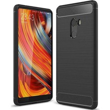 Microcase Xiaomi Mi Mix 2 Brushed Carbon Fiber Silikon Tpu Kılıf - Siyah