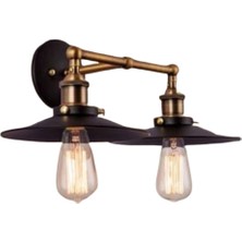 Mylight Retro Aplik 2'li Siyah ve Eskitme  Rustik
