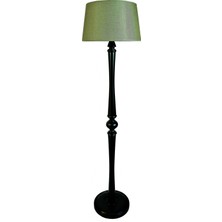 Lambada Torna Ayaklı Masif Lambader ( Yeşil Keten/ Siyah Ayak)